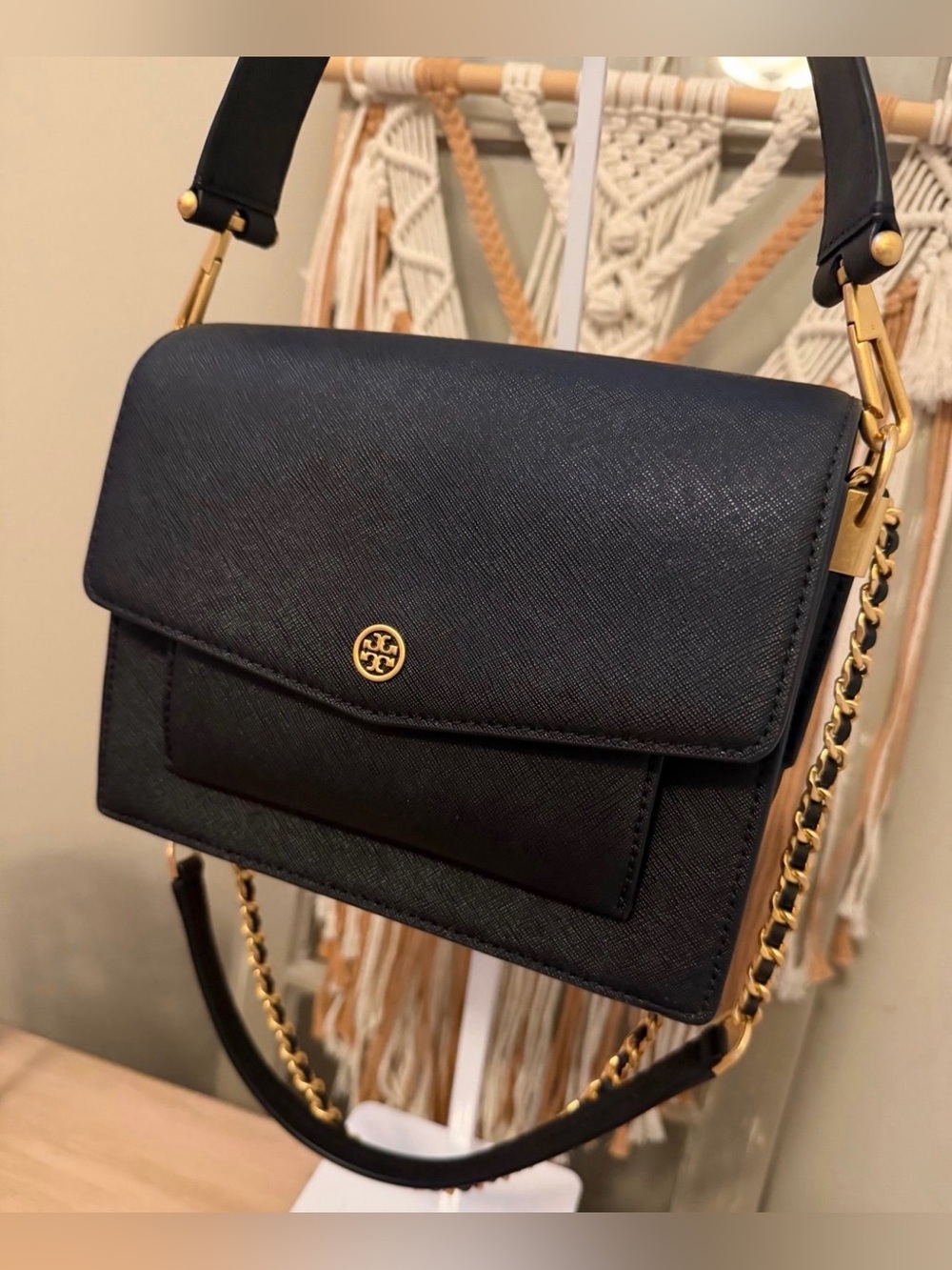 Tory Burch Robinson Double-Strap Convertible Shoulder Bag like new!